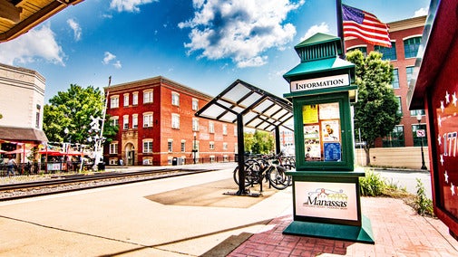 The welcome sign in Manassas, VA.