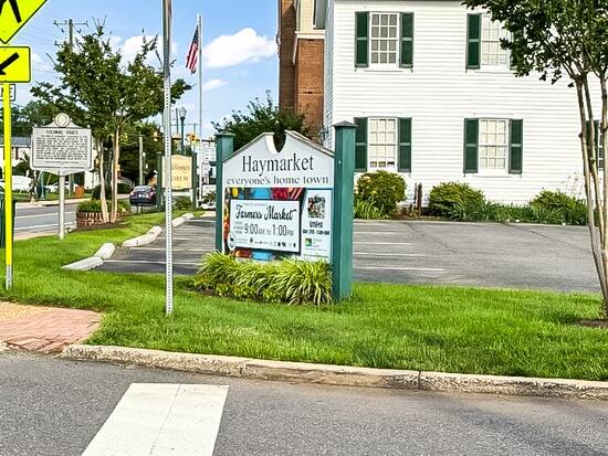 The welcome sign in Haymarket, VA.