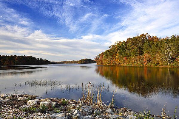 Capture images of the serene lake, hiking trails, or families enjoying recreational activities like fishing or picnicking.