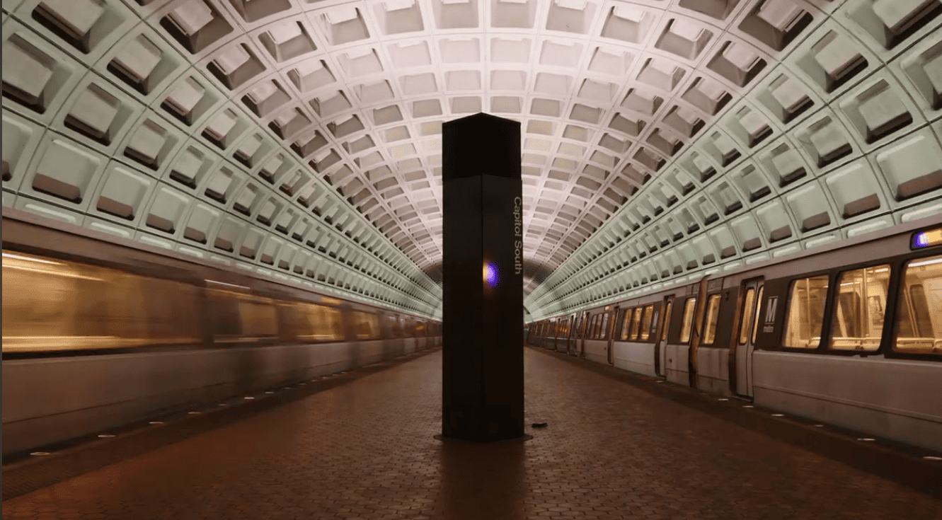 View the Capitol South Metro Station interior in Washington D.C.