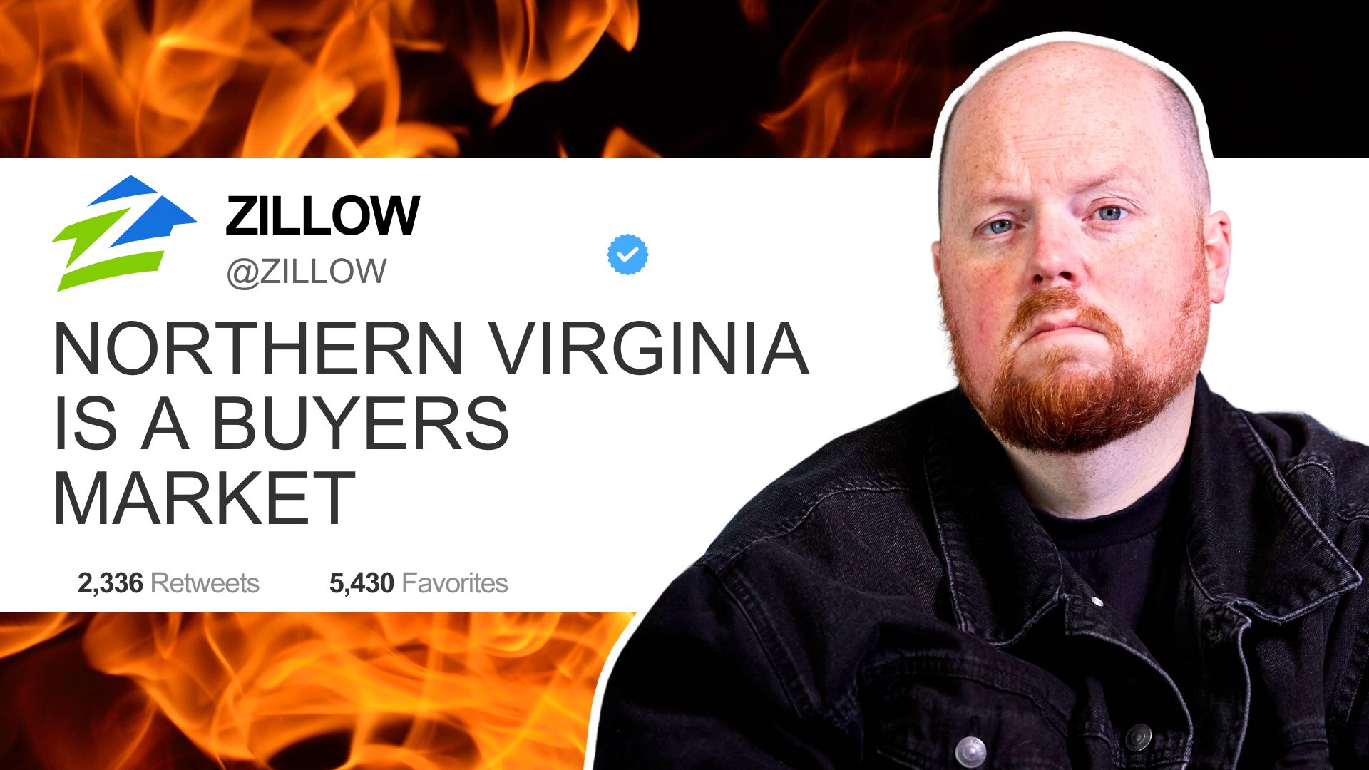 Chris Colgan reacts to a Zillow tweet stating Northern Virginia is a buyer's market against backdrop of fiery debate