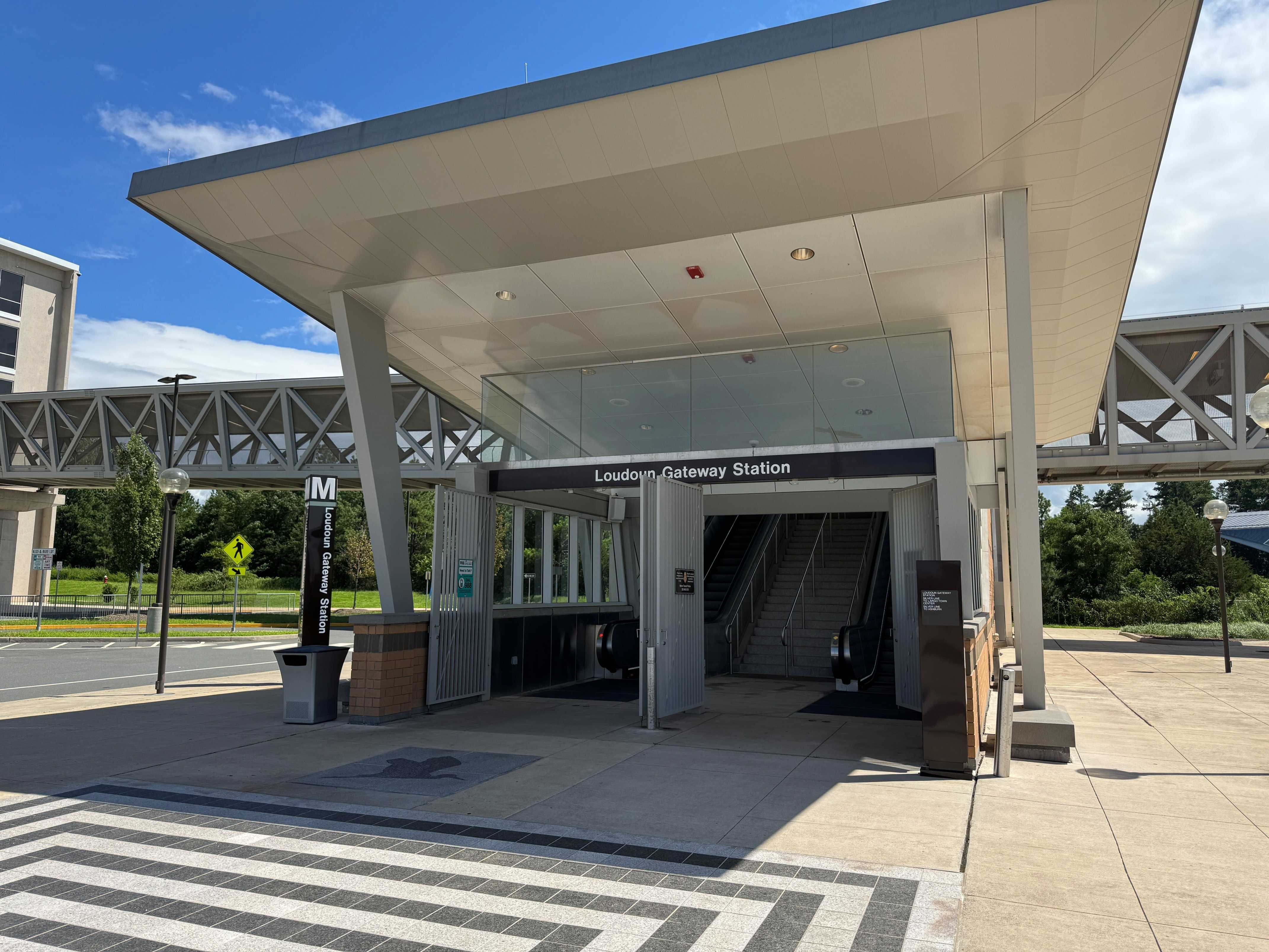 Entrance to Loudoun Gateway Metro station in Loudoun County, Virginia